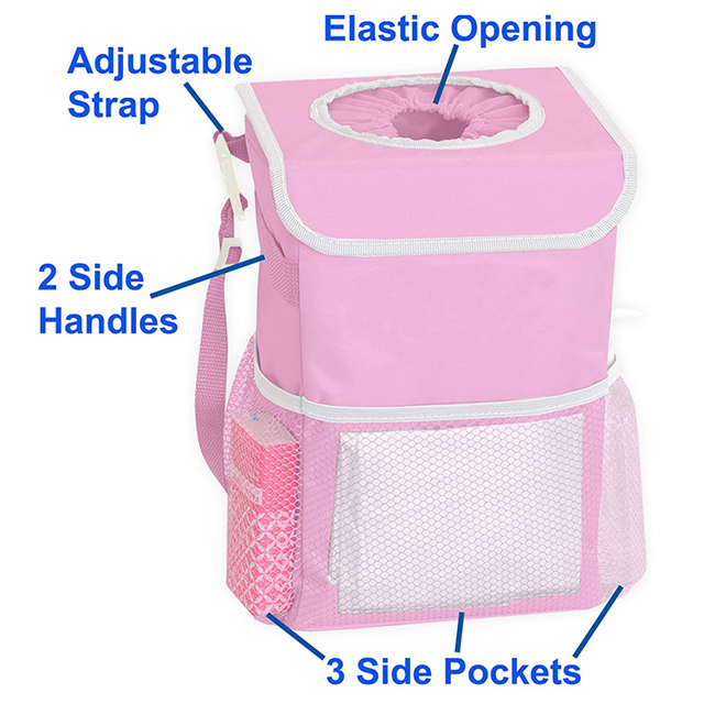 Amazon Hot Selling Waterproof Car Trash Bag with Lid and Storage Pockets(EPZ-157)
