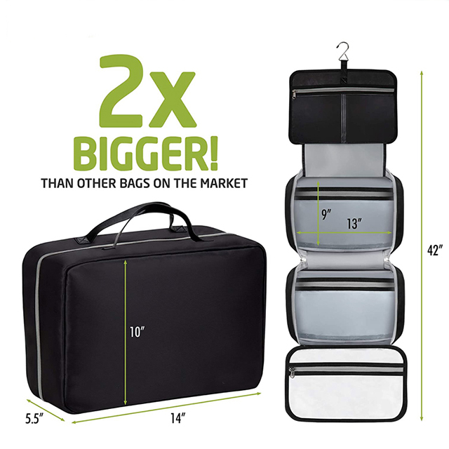 Amazon Hot Selling Leak Proof Detachable Compartment Mens Toiletry Bag(EPZ-221)