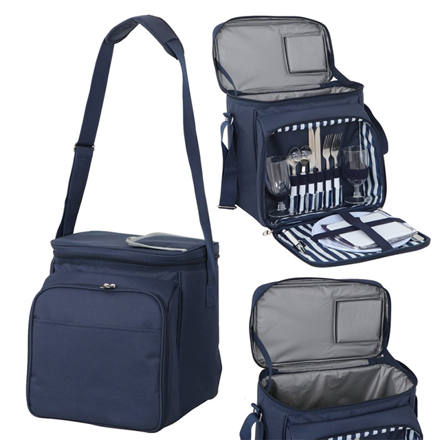 New Stylish Cooler Compartment Detachable Bottle Wine Holder Thermo Bag Picnic(EPZ-198)
