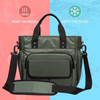 Well Designed Waterproof Green Portable Large Insulated Lunch Bag With Removable Shoulder Strap