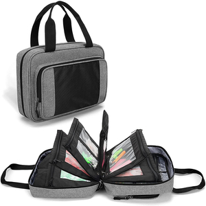 Personalized Portable Grey Fishing Bait Storage Bag with 6 Detachable Transparent Sleeve Pockets