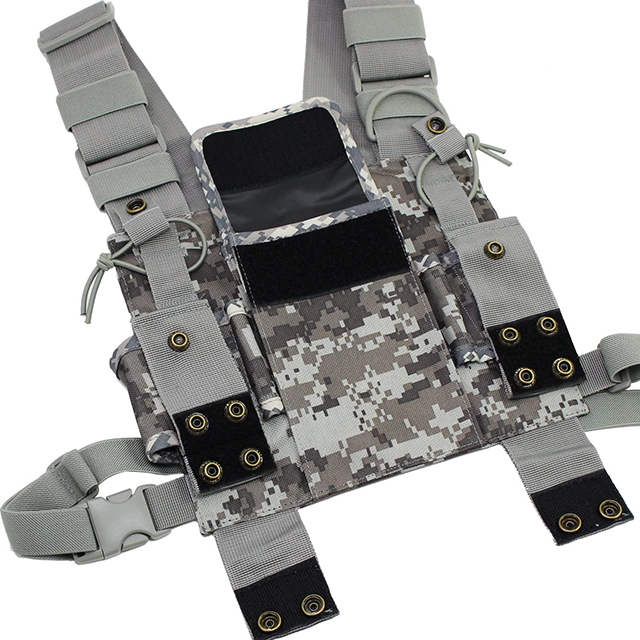 Chest Harness Chest Front Pack Pouch Holster Vest Rig for Two Way Radio Walkie Talkie