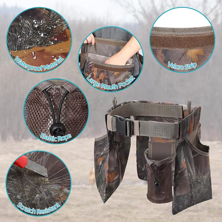 Durable Camouflage Hunting Bullet Bag Hunting Shell Waist Bag With Adjustable Belt
