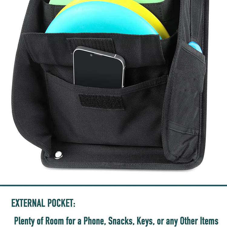 Durable Disc Golf Cart Pocket Pouch with Strap and Multi-pocket for Discs and Disc Golf Accessories