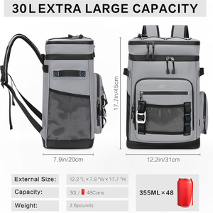Waterproof Insulated High Capacity Cooler Backpack with USB Charging Port for Camping Hiking Beach Picnic Travel