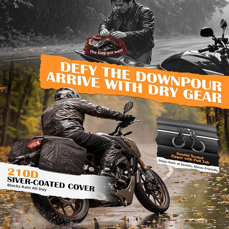 Convertible Large Capacity Motorcycle Saddlebag Backpack with 30L Storage for Motorbike Touring Travel Outdoor Adventure