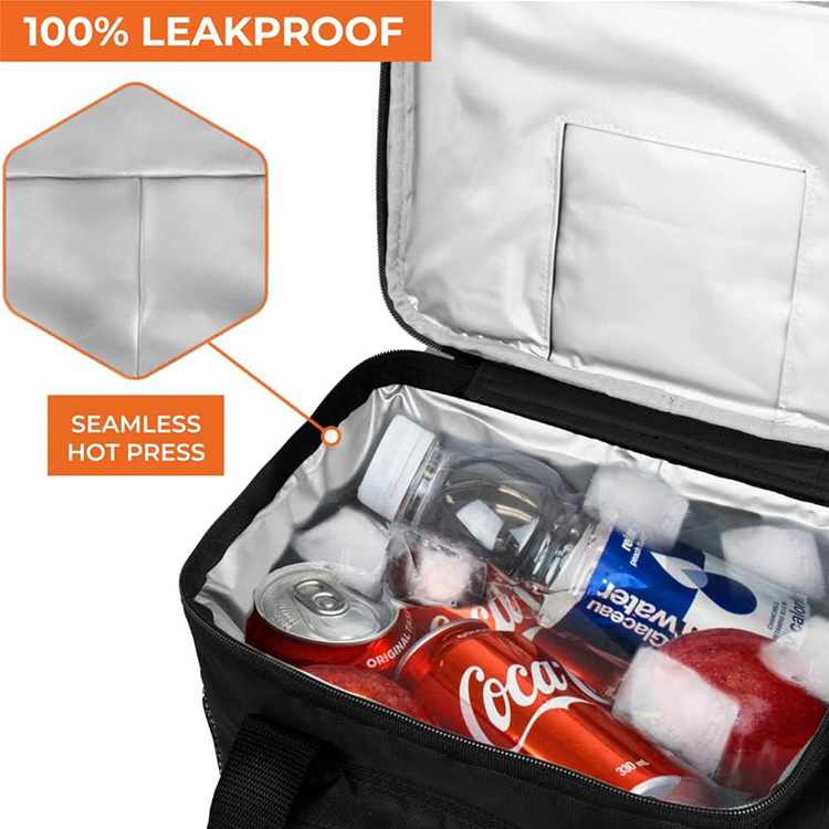 Thermal Insulated Leakproof Collapsible Lunch Bag with Dual Zipper for Work Office Outdoor Picnic Travel Daily Meal Storage Use