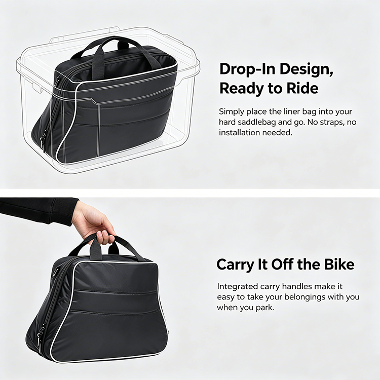 Waterproof Large Capacity Motorcycle Saddlebag with Rain Cover for Motorbike Touring Travel Outdoor Adventure Riding Storage