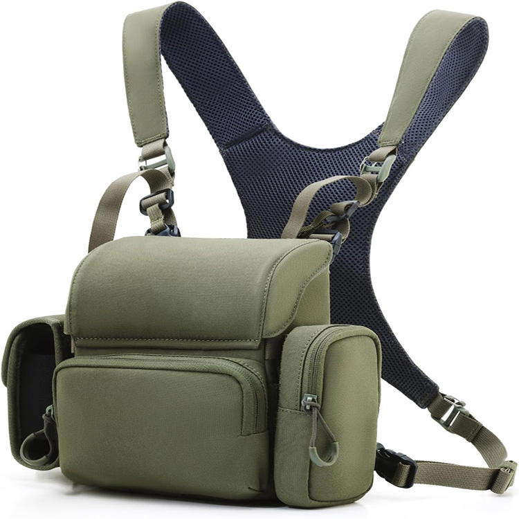 Nylon Lightweight Waterproof Tactical Chest Pack with Padded Adjustable Harness Straps for Hunting Bird Watching Shooting