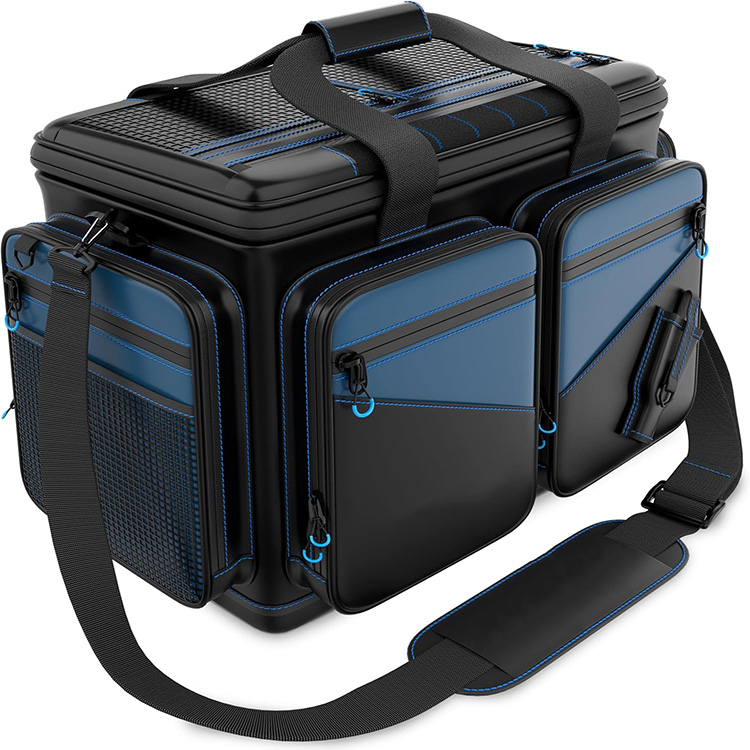 Salt Water Resistant Waterproof Material Fishing Tackle Bag with Shoulder Strap Large Capacity for Outdoor