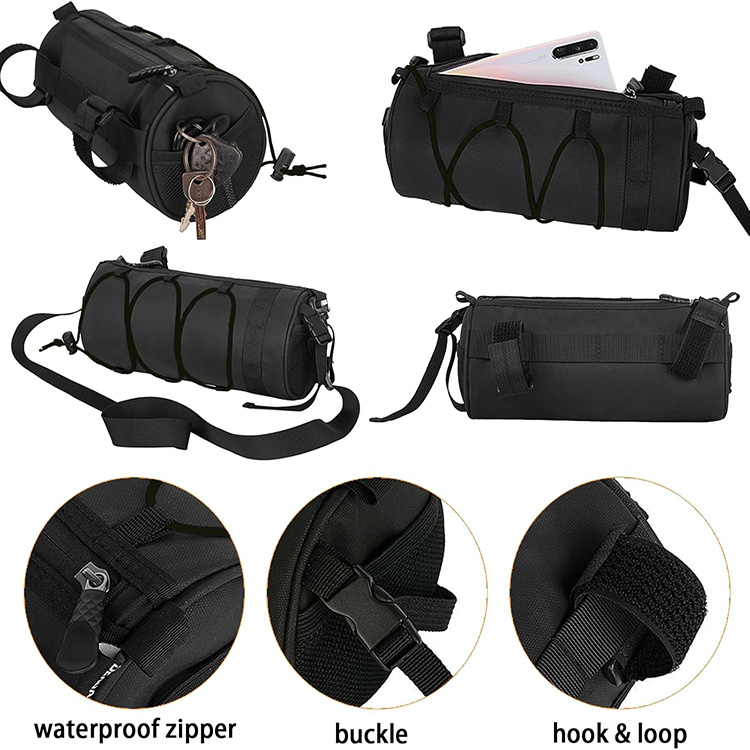 Waterproof Reflective Bike Handlebar Bag with Detachable Shoulder Strap for Road Mountain Cycling Commuting Travel