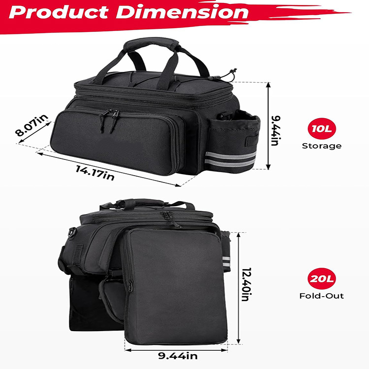 Waterproof Large Capacity Bike Pannier Bag with High-Frequency Welding for Shopping Commuting Touring Outdoor Travel