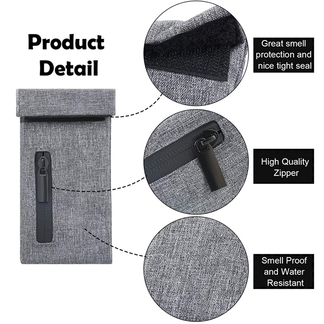 Amazon Hot Selling Odor Proof Pouch with 5 Pieces Mylar Ziplock Bags for Travel(EPZ-267)