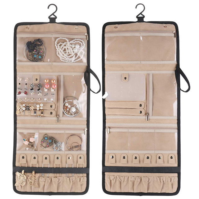 Factory Direct Foldable Hanging Travel Jewelry Organizer for Journey(EPZ-282)