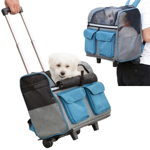 Amazon Hot Selling Durable Portable Cat Luggage Bag Pet Rolling Carrier(EPZ-303)