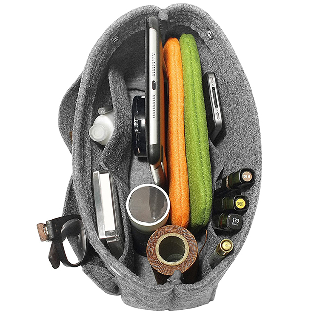Amazon Hot Selling Cosmetic Storage Makeup Felt Bag Organizer Insert Handbag(EPZ-326)