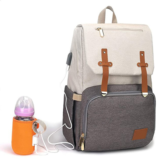China Direct Neutral Nappy Backpack with Bottle Warmer Baby Bottle Warmer Bag(EPZ-087)