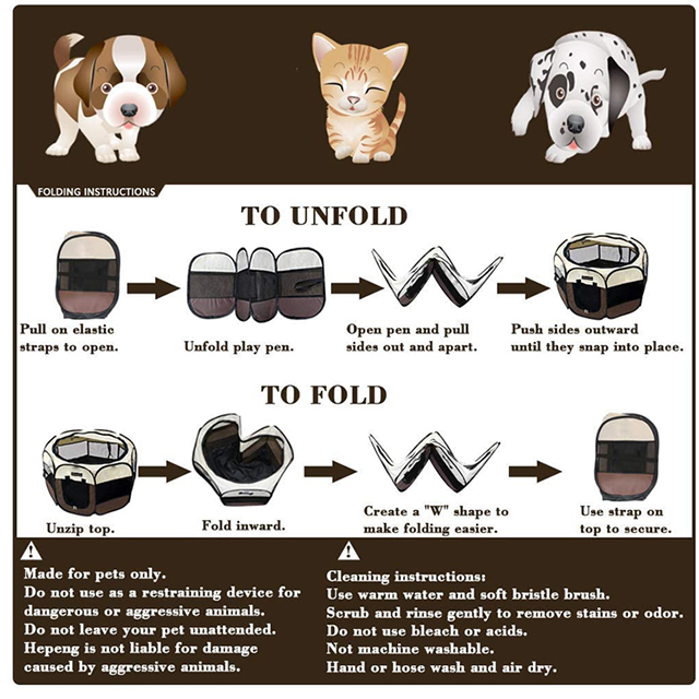 Portable Foldable Pet Playpen with Water Resistant and Removable Shade Cover(EPZ-605)