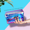 Hot Sell Clear Cosmetic Pouch Toiletry Organizer Holographic Cosmetic Bag(EPZ-039)