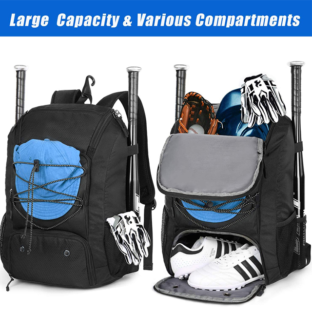 Hot Sell Lightweight Softball Bat Bag with Shoes Compartment for Youth Adult(EPZ-381)