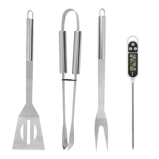 China Supplier 12pcs Stainless Steel Camping Utensil Kit BBQ Thermal Bag(EPZ-161)