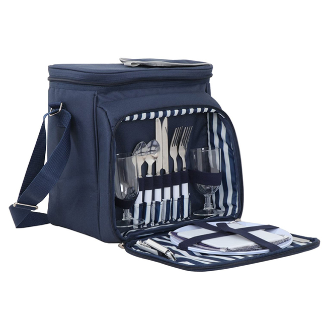 New Stylish Cooler Compartment Detachable Bottle Wine Holder Thermo Bag Picnic(EPZ-198)