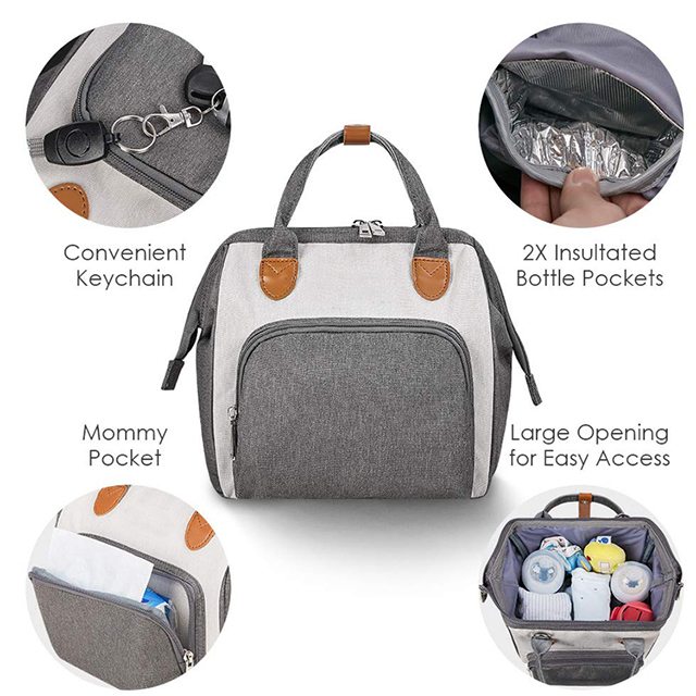 Hot Selling Unisex Travel Maternity Baby Nursing Nappy Baby Diaper Tote Bag(EPZ-443)