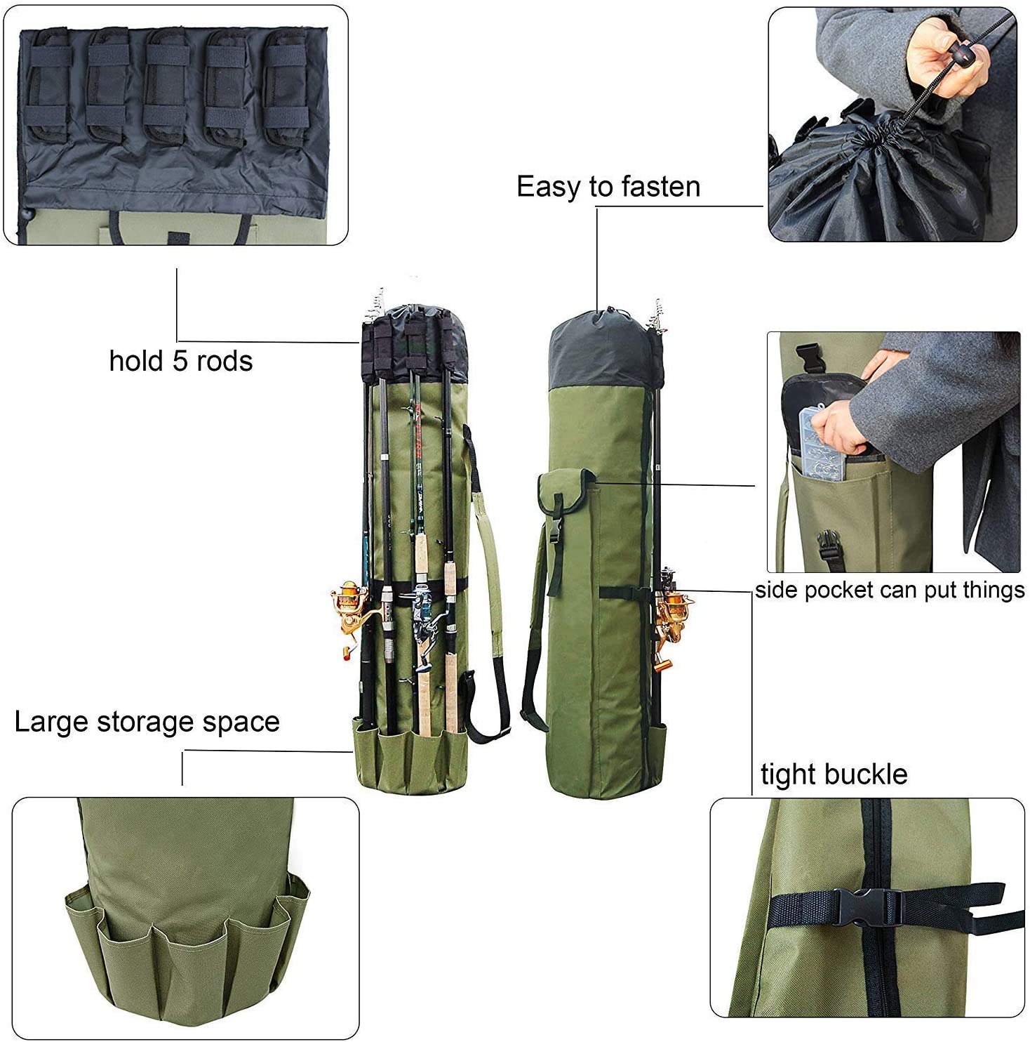 Promotional Durable Canvas Fishing Rod And Reel Storage Bag For Fishing Enthusiasts