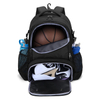 Multi-Funcation Basketball Backpack with Ball Compartment & Shoe Compartment and Hook