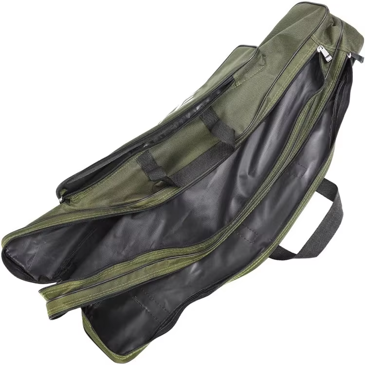 Double Layer Portable Foldable Fishing Rod Carry Bag Fishing Pole Bag