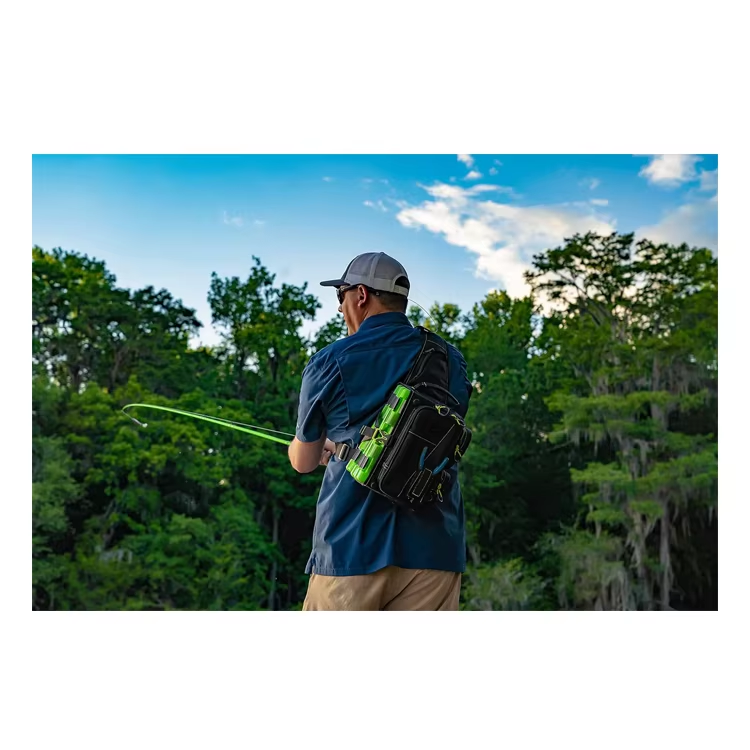 Heavy Duty Lightweight 1680D Fly Fishing Bag for 3 Tackle Trays Fishing Sling Pack