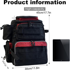 Multiple Storage Compartment Fishing Tackle Backpack with 2 Fishing Rod Holder for Fishing