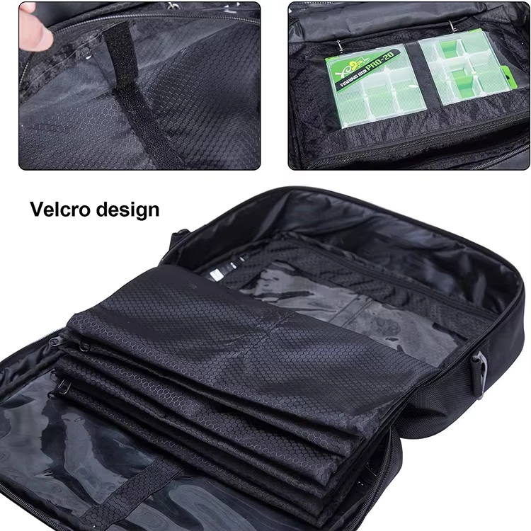 Multi-pockets 1680D Polyester Fishing Hook Packaging Bag Rig Bag for Fresh Water and Saltwater