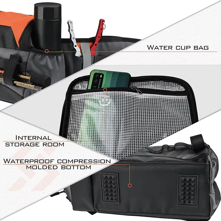 Functional Waterproof Fishing Waist Bag Fish Tactical Bag With Rod Holder