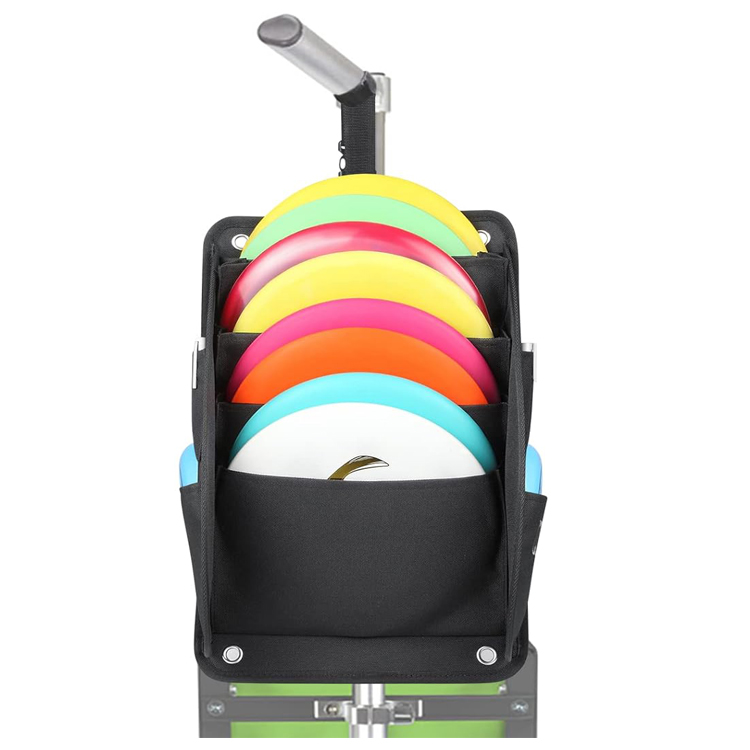 Durable Disc Golf Cart Pocket Pouch with Strap and Multi-pocket for Discs and Disc Golf Accessories
