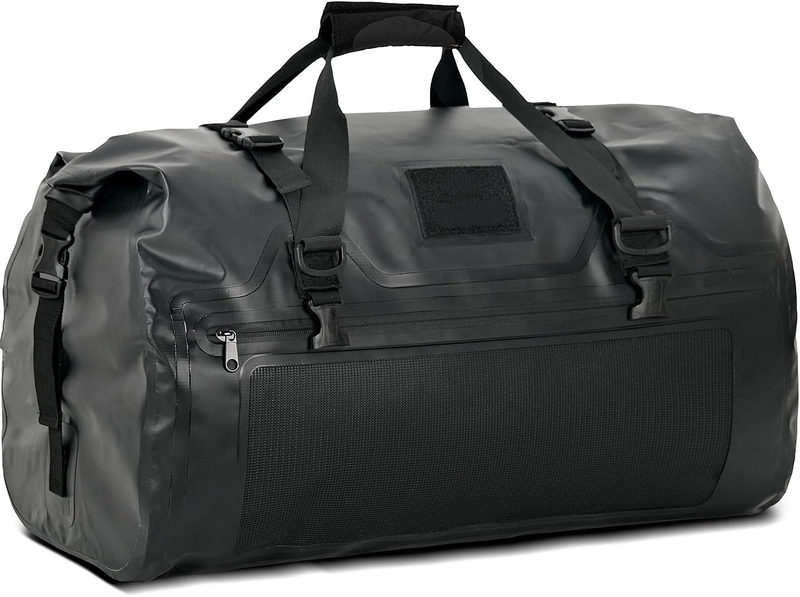 Motorcycle 500D PVC Tail Luggage Bag Saddle Dry Luggage Outdoor Accessories, Carbon Fiber, Waterproof Luggage Bag