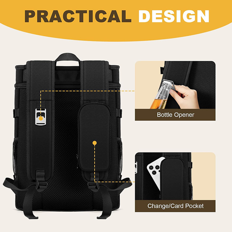 Insulated Leakproof Large Capacity Cooler Backpack with 2 Ice Packs for Camping Beach Picnic Hiking Work Lunches Travel