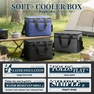 Insulated Leakproof Collapsible Large Capacity Picnic Bag with Shoulder Strap for Outdoor Camping Beach Travel Grocery