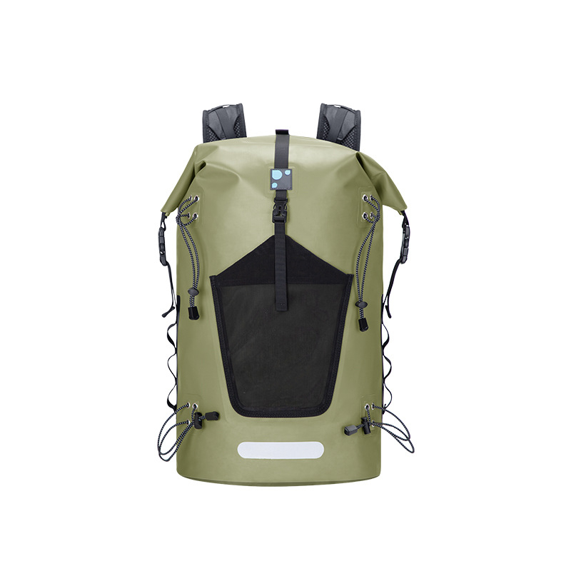 PVC Waterproof Backpack with Open Closure and Wading Bucket for Outdoor Hiking and Camping Diving Swimming Adventures