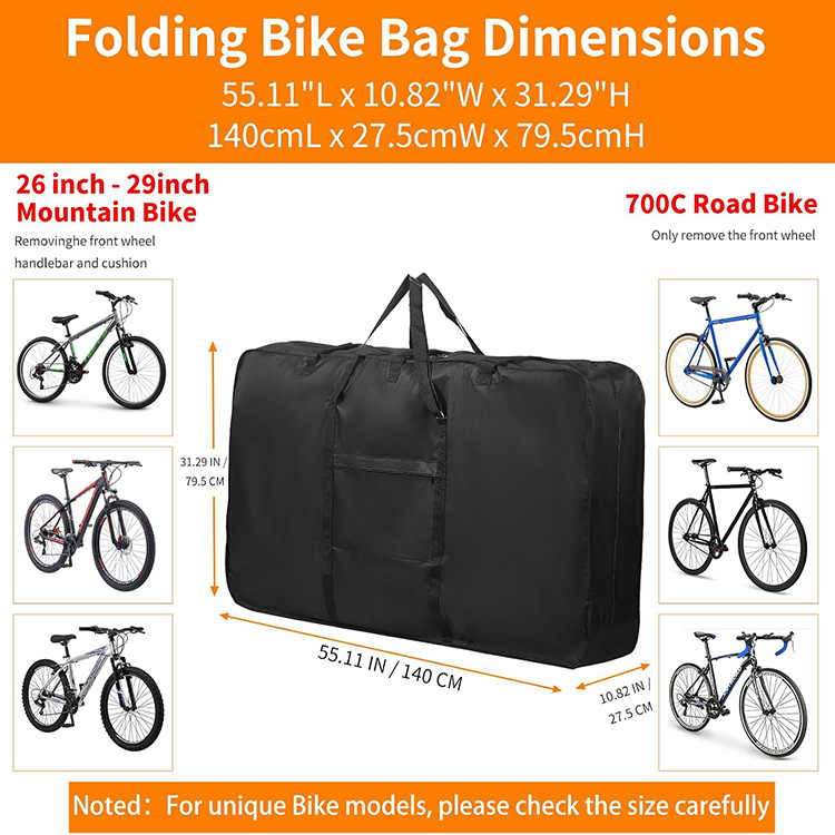 Large Capacity Durable Bike Travel Bag with Multi Compartments for Bicycle Transport Storage Outdoor Cycling Trip Protection