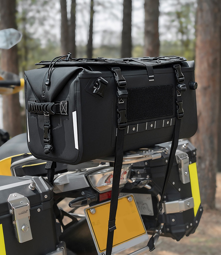 Motorcycle Rear Seat Bag, Travel Gear, Luggage Pack, Storage Pannier, Waterproof Backpack, Dual Shoulder Hardcase Tail Bag