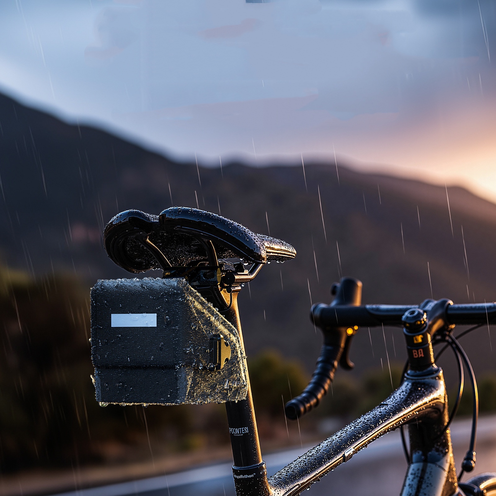 Bicycle Tail Bag, Road Mountain Bike Saddle Bag, TPU Large Capacity Waterproof Hard Shell, Rear Bag