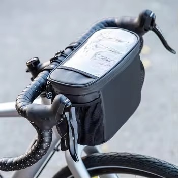 Insulated Hard Polyester Shell Waterproof Bicycle Handlebar Bag with Quick Release Mount for Cycling Picnic & Touring