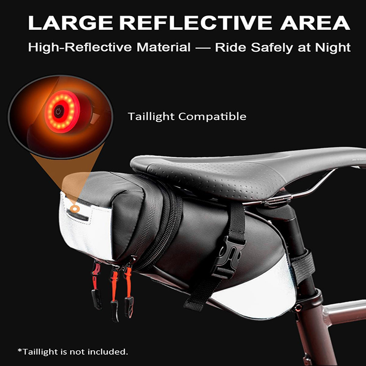 Expandable Large Capacity Waterproof Bike Pannier Bag with Reflective Stripe for Commuting Touring Grocery