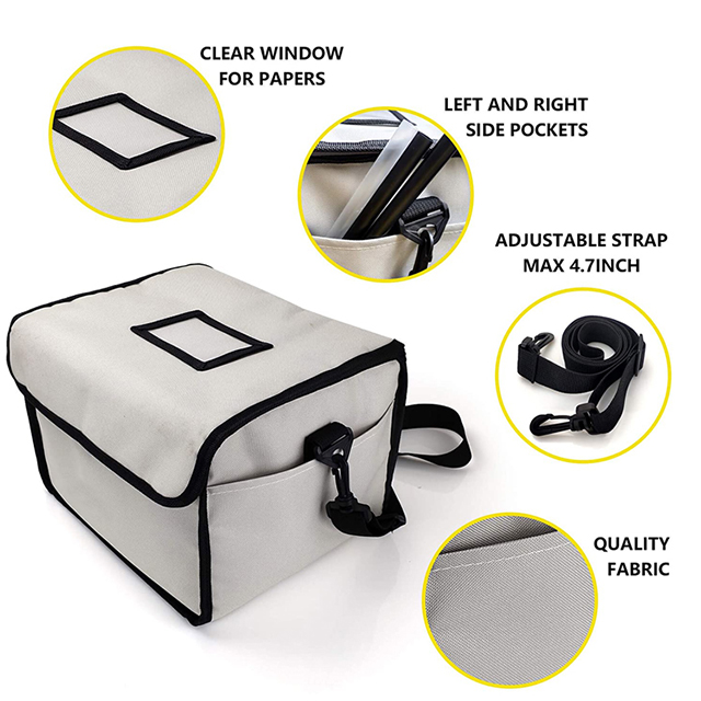 New Stylish Insulated Reusable Drink Carrier with Adjustable Dividers Clear Pocket(EPZ-234)