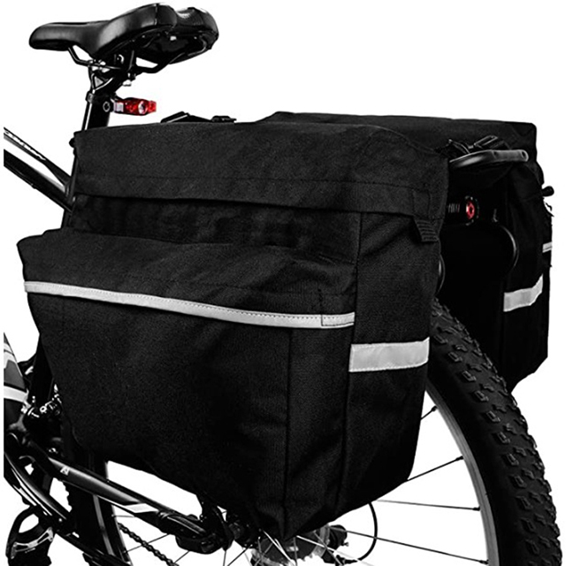 Best Sell Large Pockets Adjustable Hooks Reflective Trim Pannier Bags for Bicycles(EPZ-113)