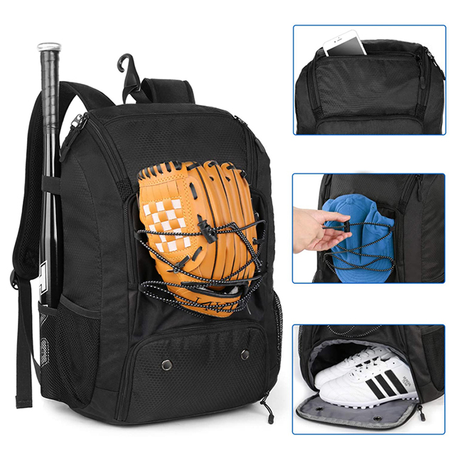 Hot Sell Lightweight Softball Bat Bag with Shoes Compartment for Youth Adult(EPZ-381)