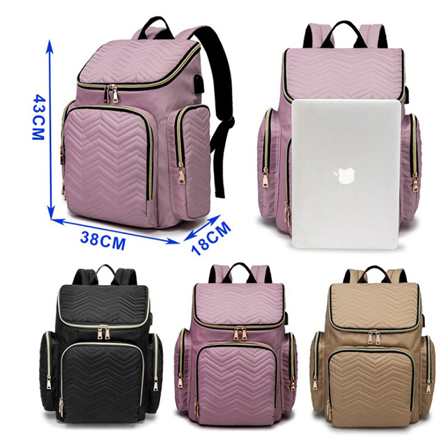 Ready to Ship Large Capacity Mummy Diaper Bag Baby with USB Charging Port(EPZ-387)