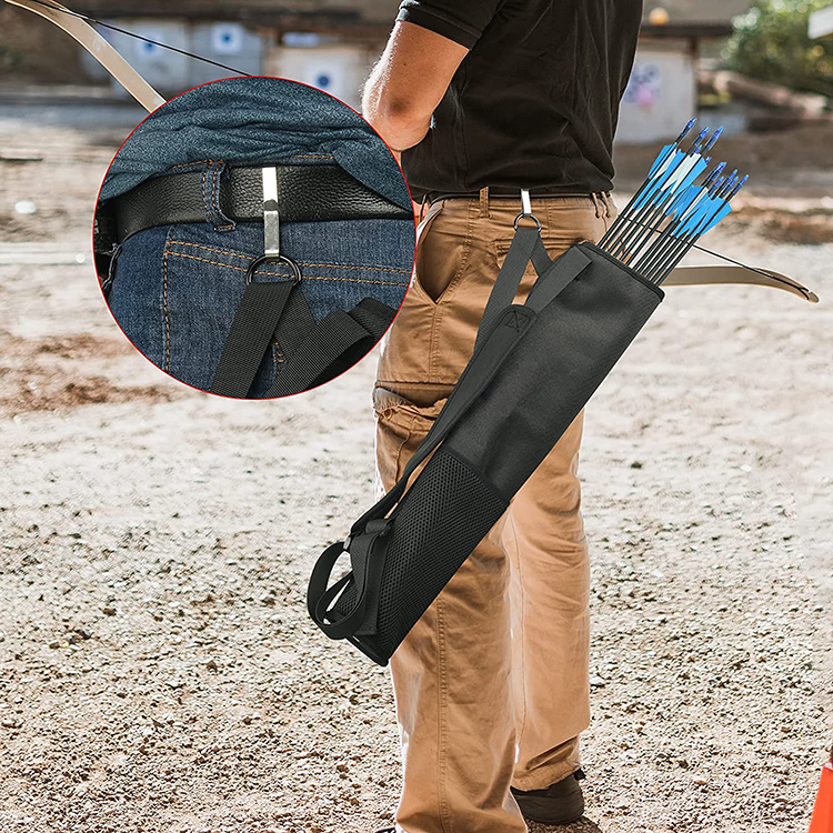 Hot Selling Black Polyester Outdoor Hunting Arrow Bag With Adjustable Strap Archery Holder