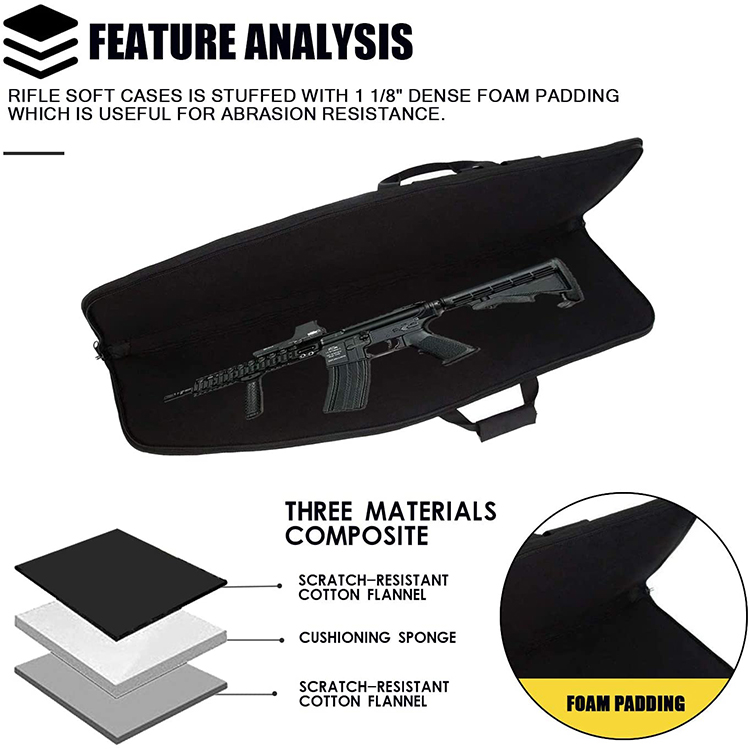 New Updating Heavy Duty Tactical Long Gun Case Rifle Bag for Hunting Shooting Range Sports